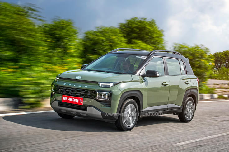 Hyundai Exter sales declined by 21 percent. Hyundai Exter front three quarter